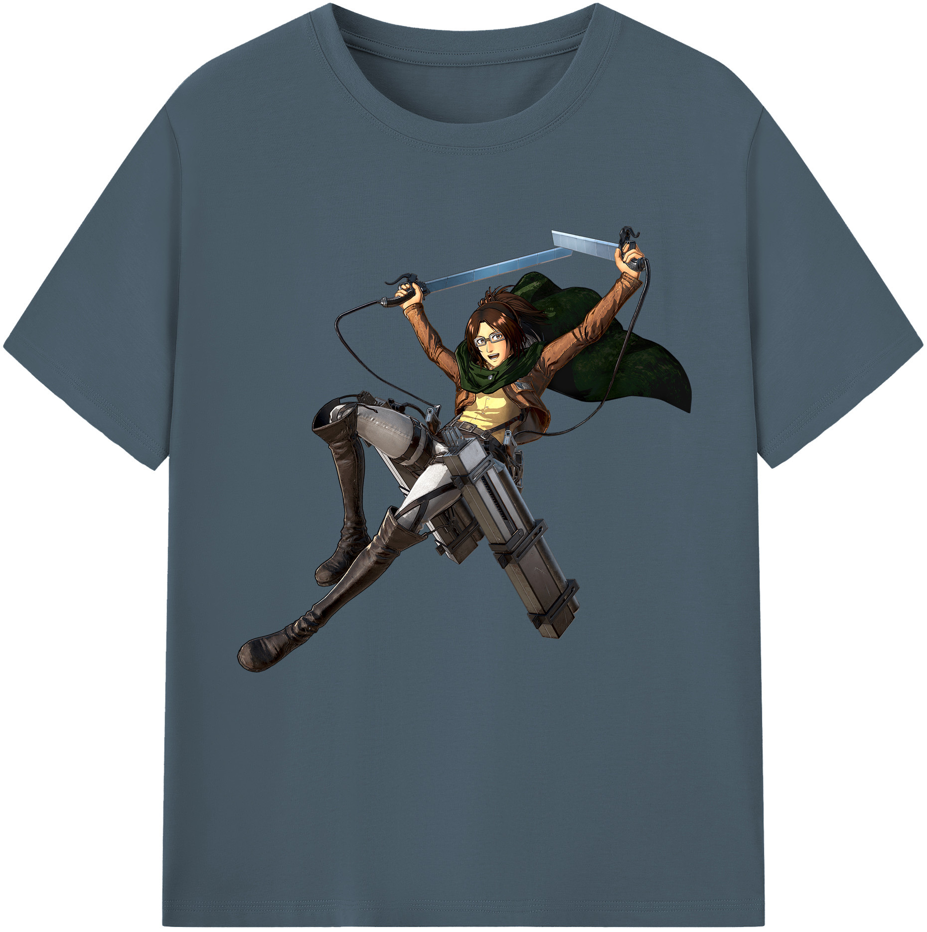 （画像用） 進撃の巨人 ハンジ·ゾエ Attack on Titan Hanji Zoe 綿100％半袖Tシャツ（フロントプリント）